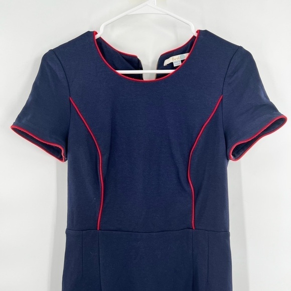 Boden Marianna Dress Women’s Size US 6 Navy Blue With Red Trim Lined / Form Fit - Picture 2 of 10